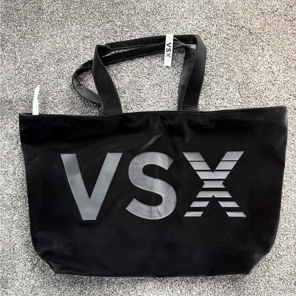 VSX Handbags - VSX Black Velvet Tote with Gray Logo